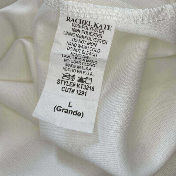 Rachel Kate- White sheer strapless blouse with long sleeves attached. large. - Picture 5 of 5